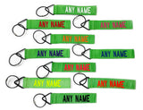 Split Text Tags - Neon Green Tags