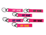 Split Text Tags - Neon Pink Tags