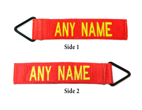 Split Text Tags - Neon Orange Tags